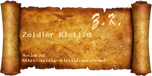 Zeidler Klotild névjegykártya